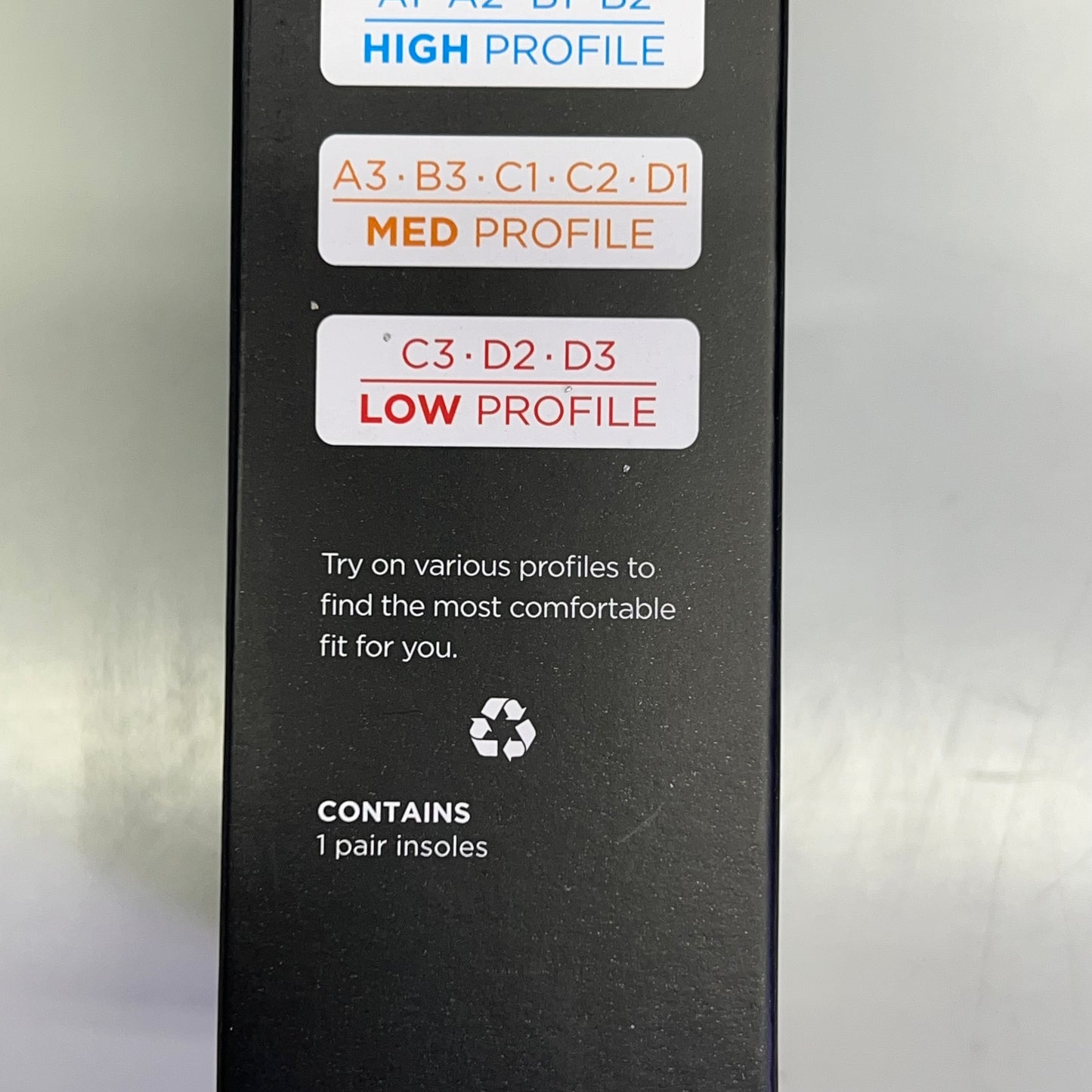 CURREX RunPro Comfort & Support Insole Mens Sz (M) 7-8.5 Black/Yellow 20123-18