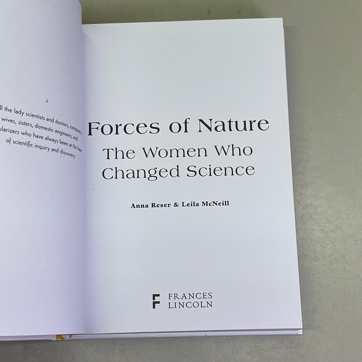 FORCES OF NATURE THE WOMEN WHO CHANGED SCIENCE  By Leila McNeill Hardcover Book