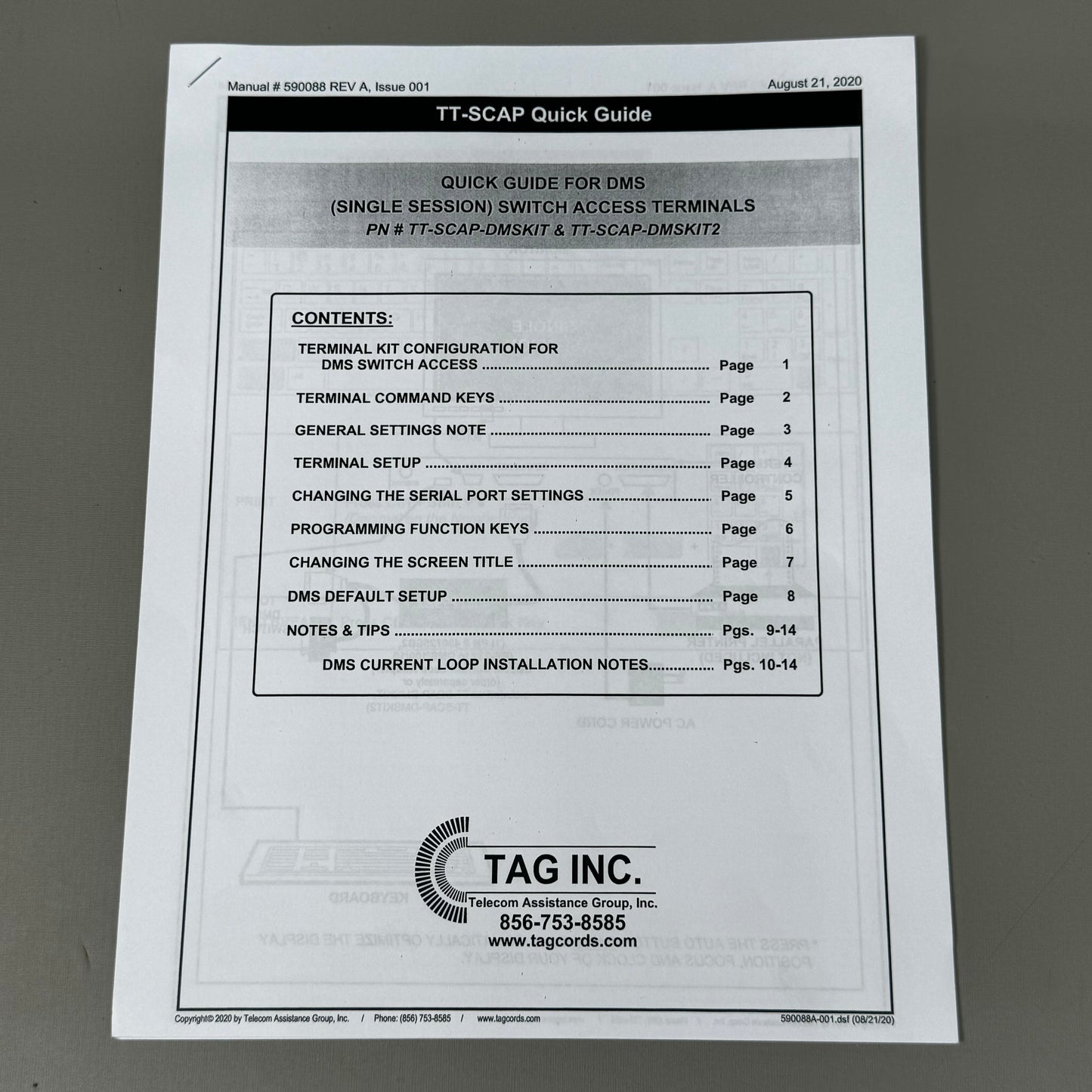 TAG INC. Single Craft Access System DMS Kit 1 TT-SCAP-DMSKIT