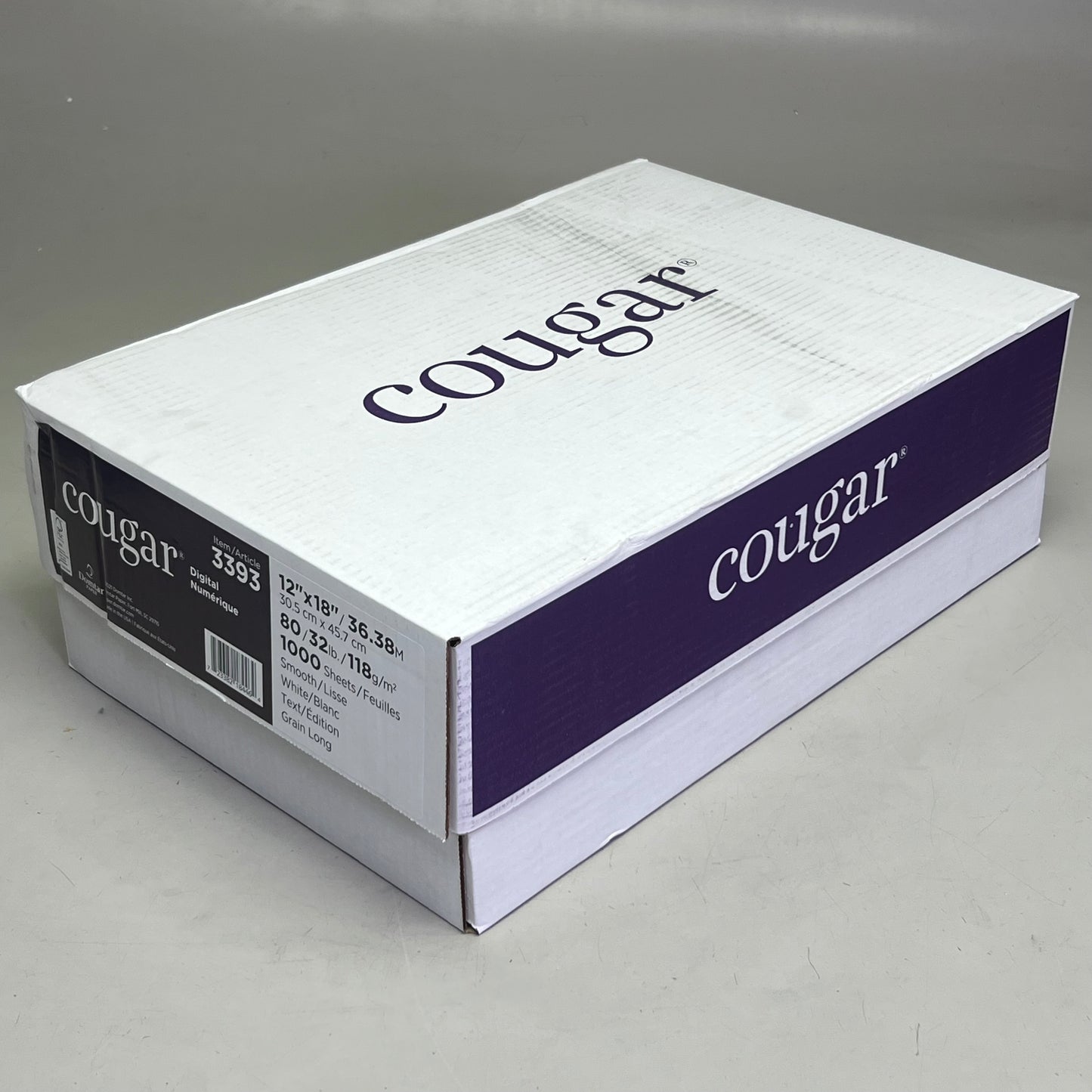 COUGAR (1000 Sheets) Digital Laser Paper Sz 12" x 18", White 3393