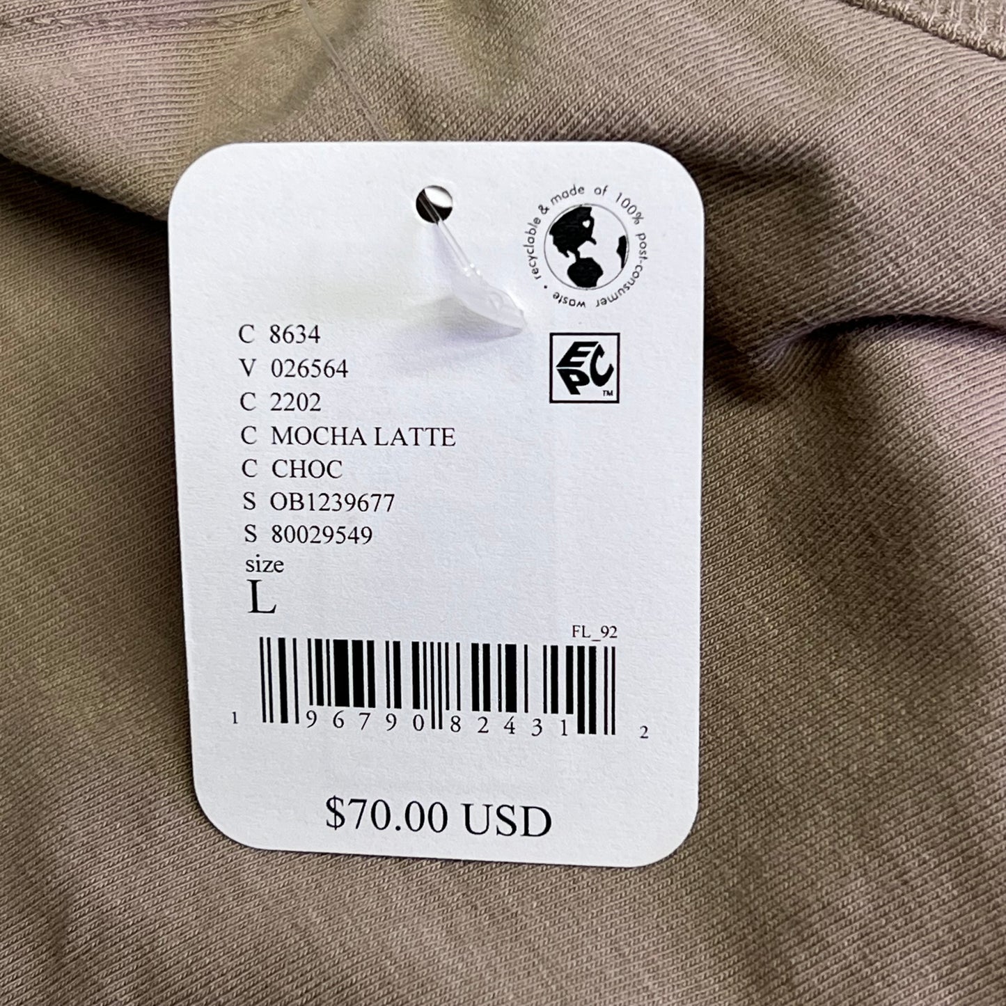 FREE PEOPLE Hot Shot Onesie Relaxed Fit Women's Sz L Mocha Latte 80029523