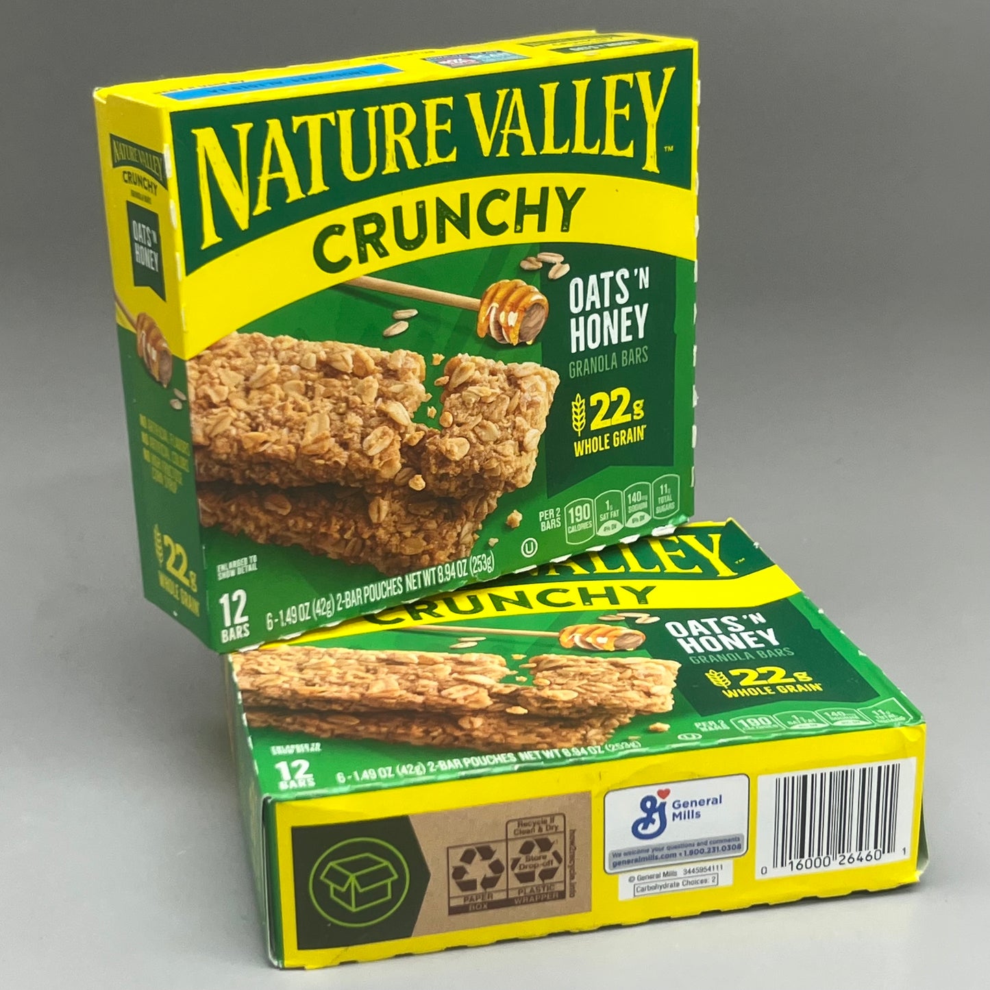 NATURE VALLEY (2 BOXES) Crunchy Oats ’n Honey Granola Bars 8.94oz Exp 12/24