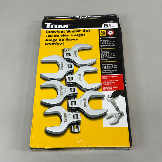 TITAN (6 Piece) Professional Tools Crowfoot Wrench Set 1-5/8 to 2-1/4" 17676