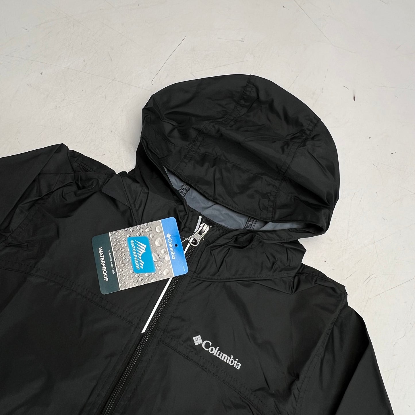 COLUMBIA Waterproof Fabric Glenmaker Jacket  Boy's Sz S  Black RB3416-009