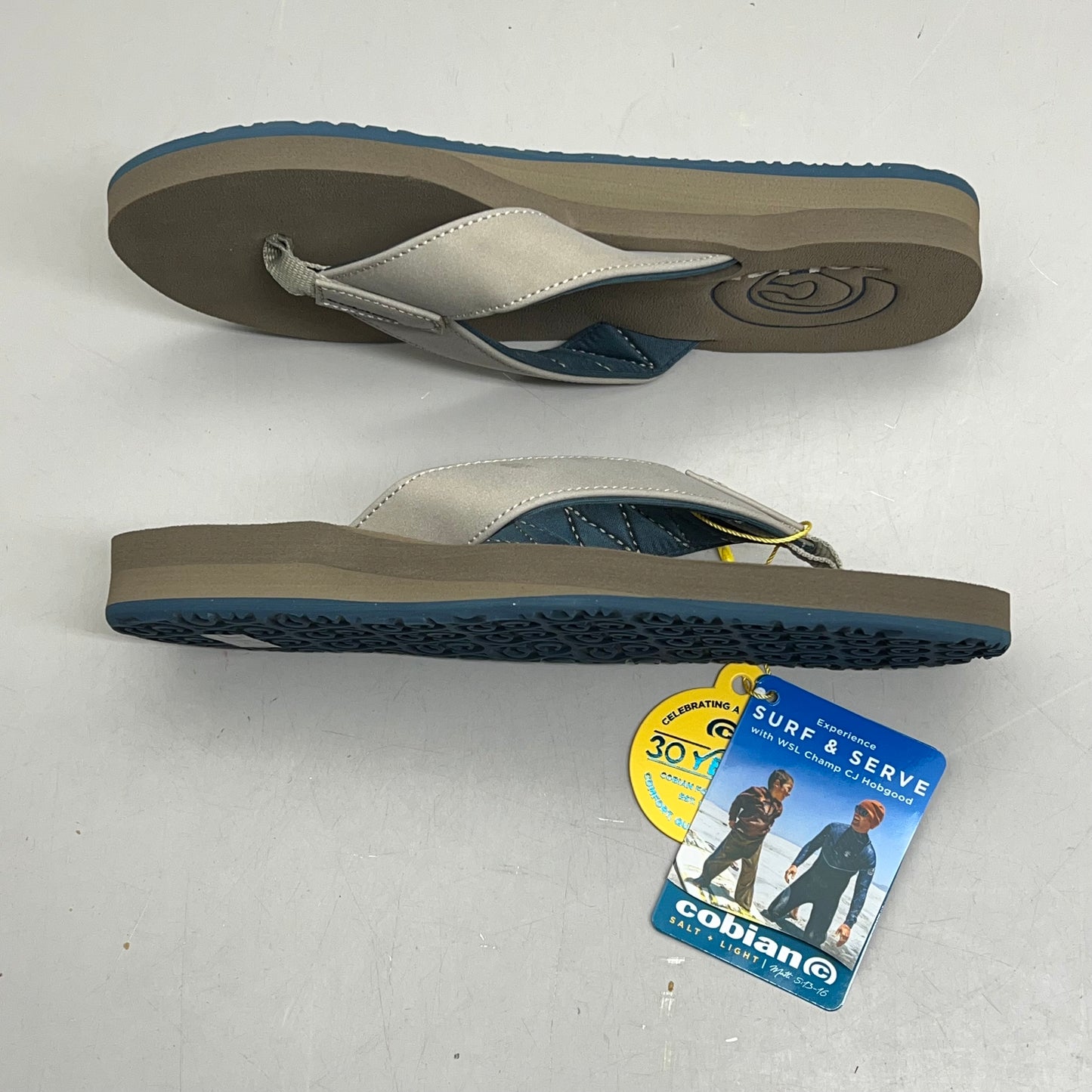 COBIAN Synthetic Strap Floater Sandals Men's Sz 8, EU 40 Taupe FLT18-240-8