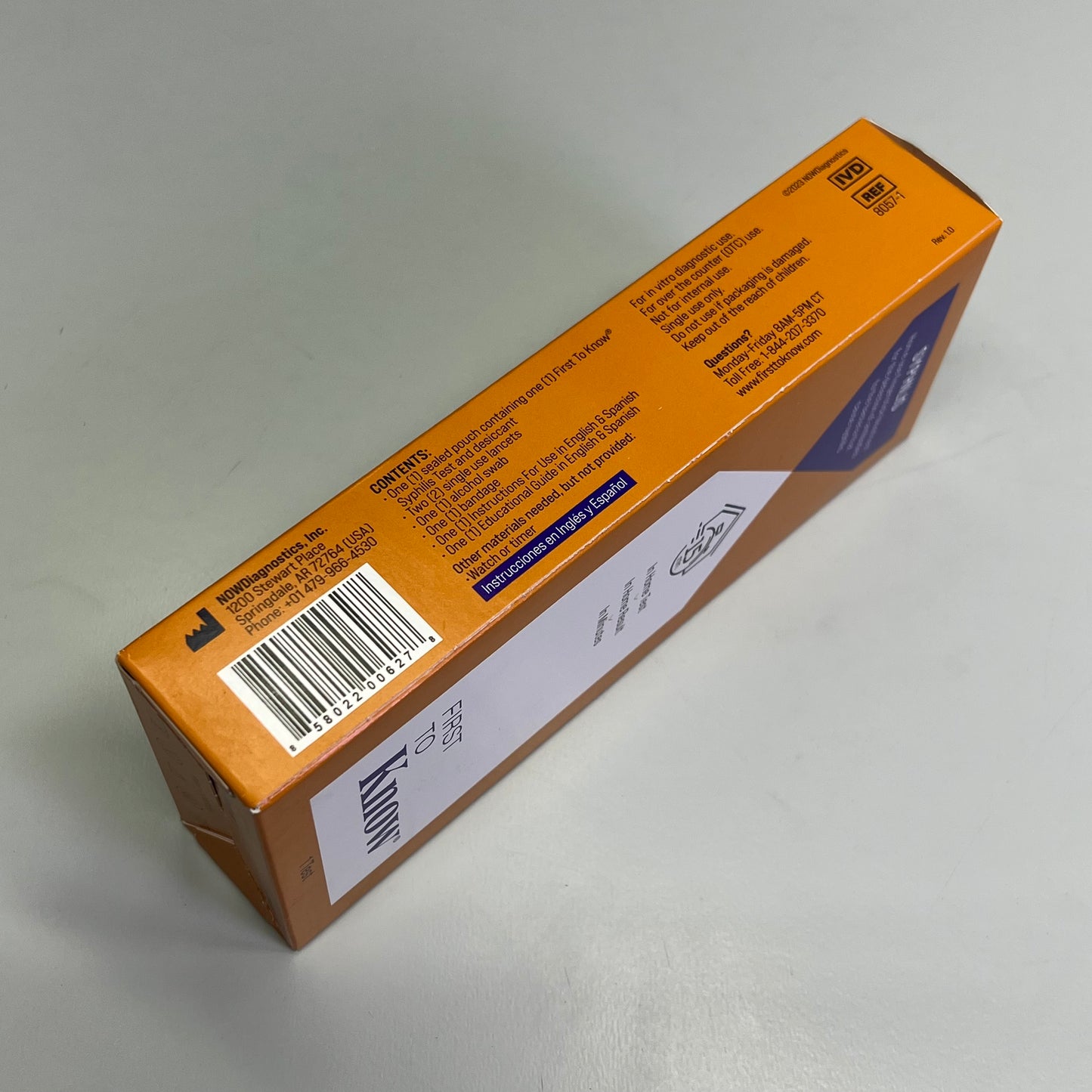 FIRST TO KNOW (1 TEST PER BOX) In Home Syphilis Test Kit 15 Min Results BB 10/25