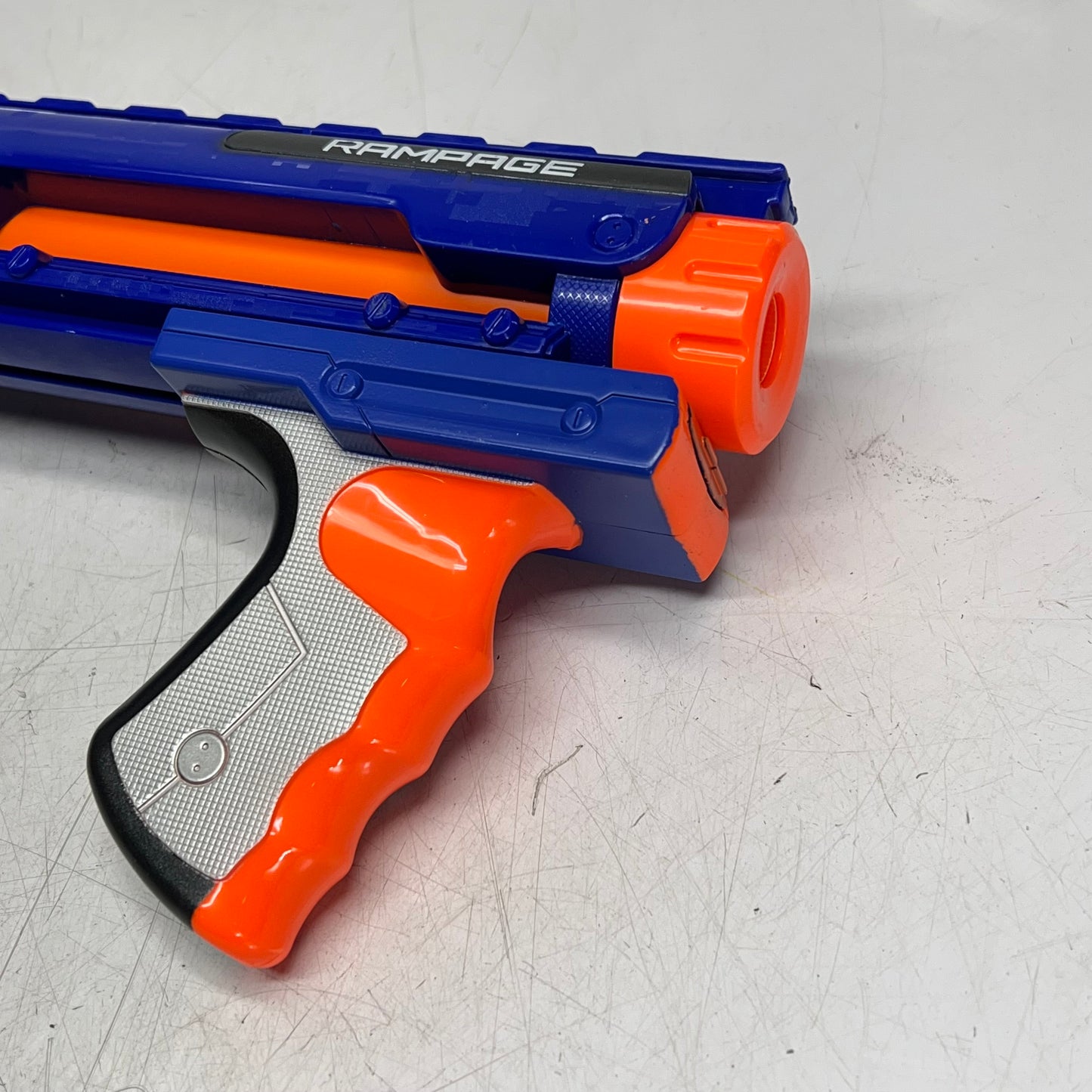 HASBRO Nerf Rampage N Strike Elite Toy Blaster 25 Dart Drum Blue/Orange 98697