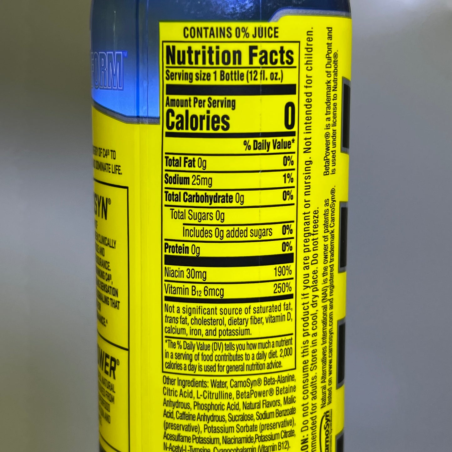 ZA@ C4 ENERGY (12 PACK) Non-Carbonated Zero Sugar Energy Drink, Icy Blue Razz 12 fl oz BB 09/26 E