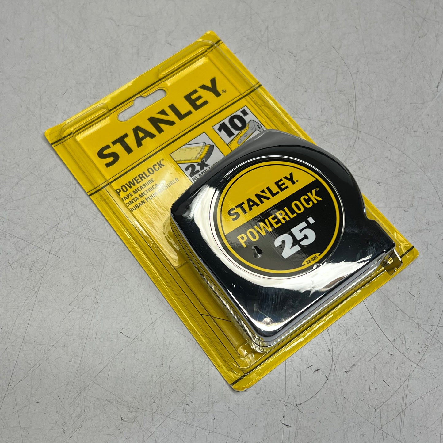 ZA@ STANLEY (2 PACK) Power Lock Tape Ruler Corrosion Resistant 1"x25' Silver 33-425