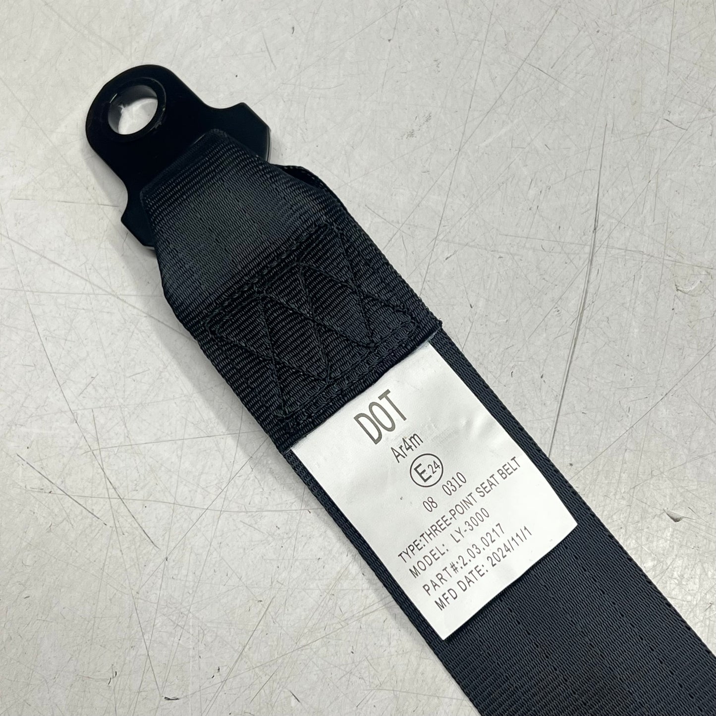 DOT Three Point Seat Belt for Evolution Golf Carts Black 2.03.0217 LY-3000