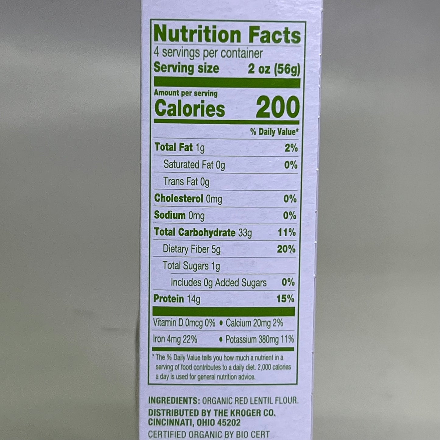 SIMPLE TRUTH ORGANIC (6 PACK) Red Lentil Penne Pasta 8 oz Red BB 03/26