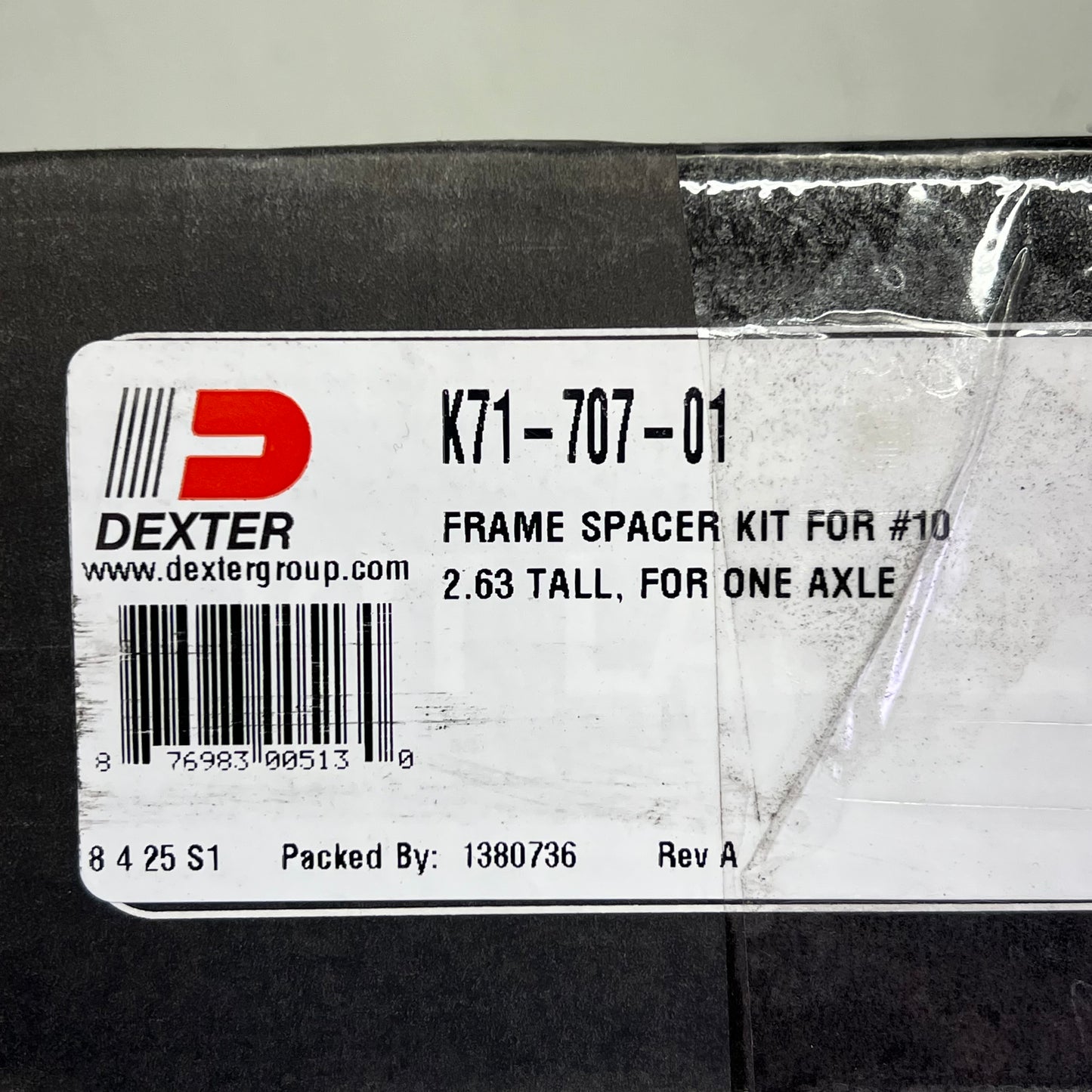 DEXTER Frame Spacer Kit W/ Hardware For #10 2.63" Tall For One Axle K71-707-01