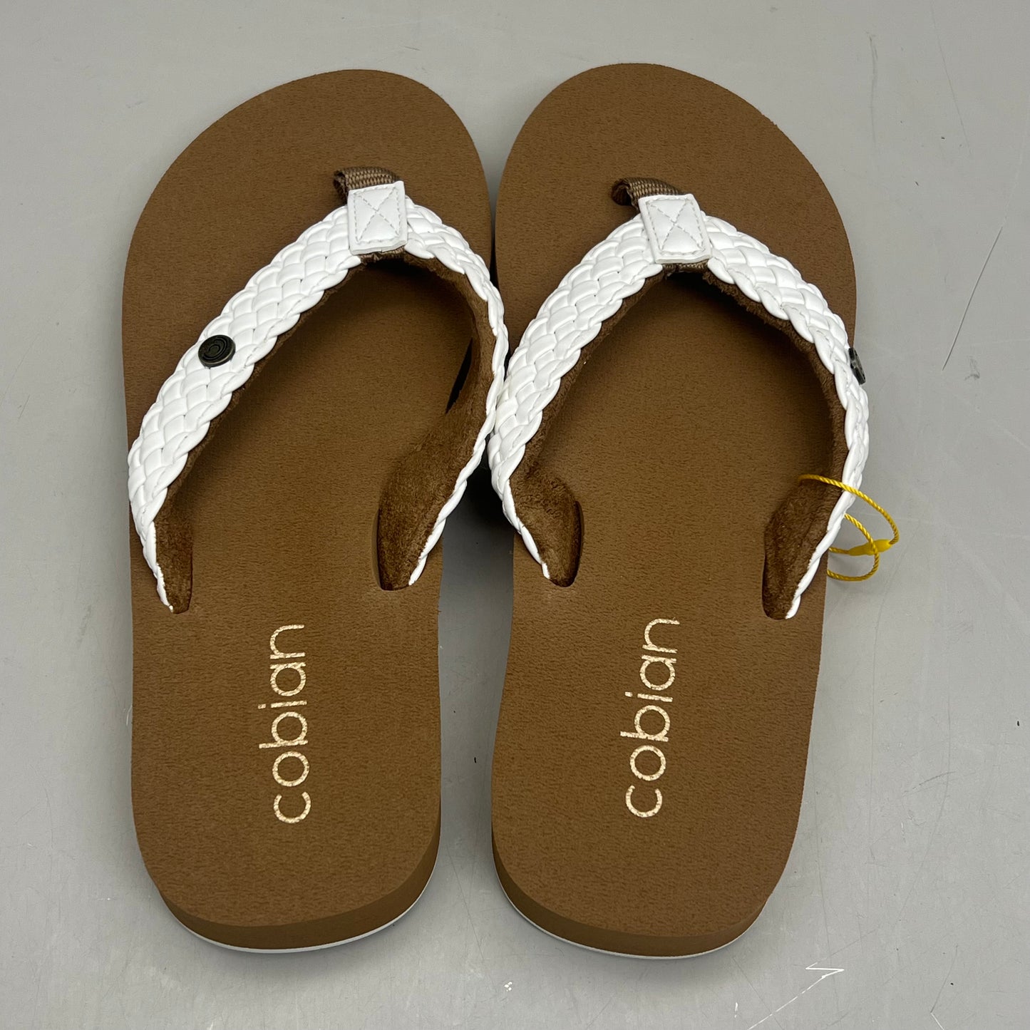 COBIAN Braided Bounce Synthetic Leather Sandals Women's Sz 9 EU 39.5 White BRB10-100-9