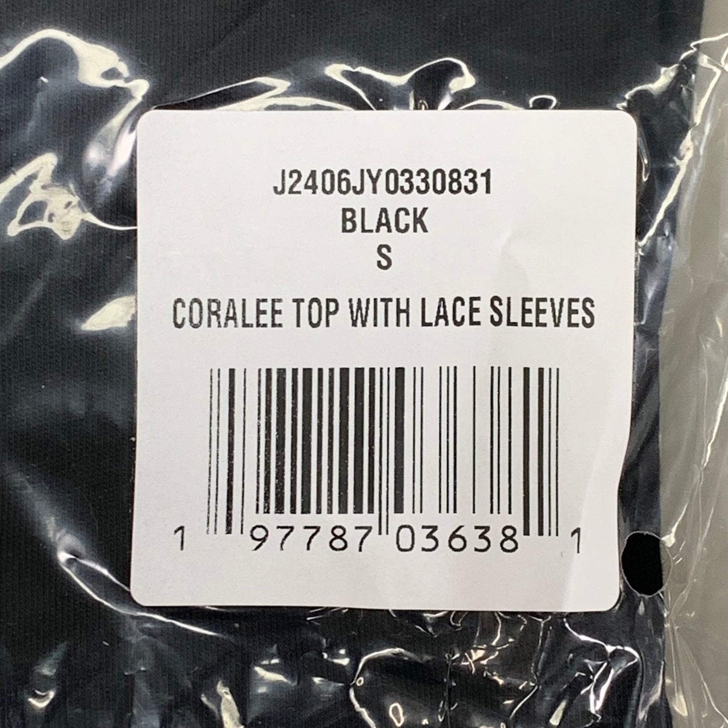 VERONICA BEARD Jeans Women's Coralee Top Lace Sleeves Sz-S Black J2406JY0330831