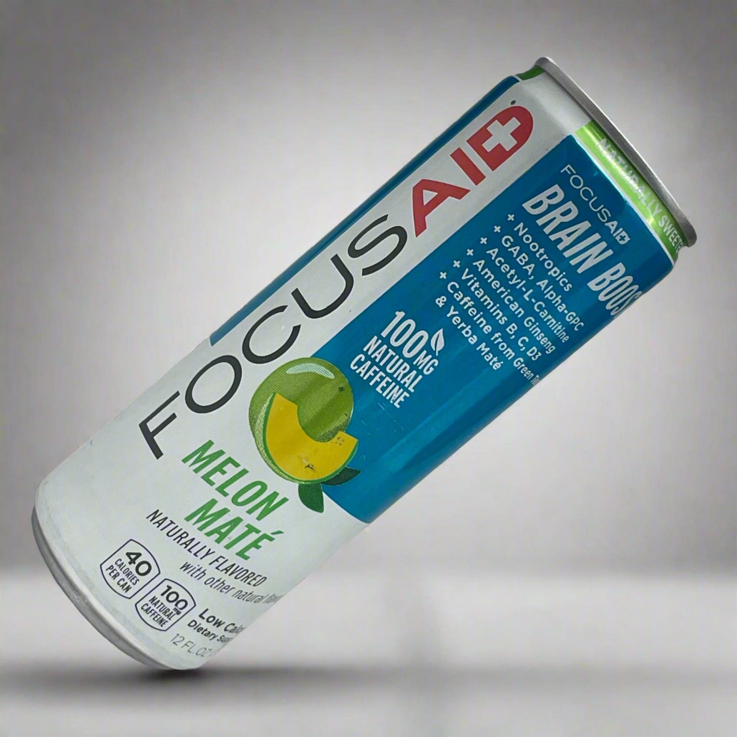 ZA@ FITAID (12 PACK) FocusAid Melon Maté BrainBoost 40 Cal 100mg Caffeine 12 oz 10/25 E