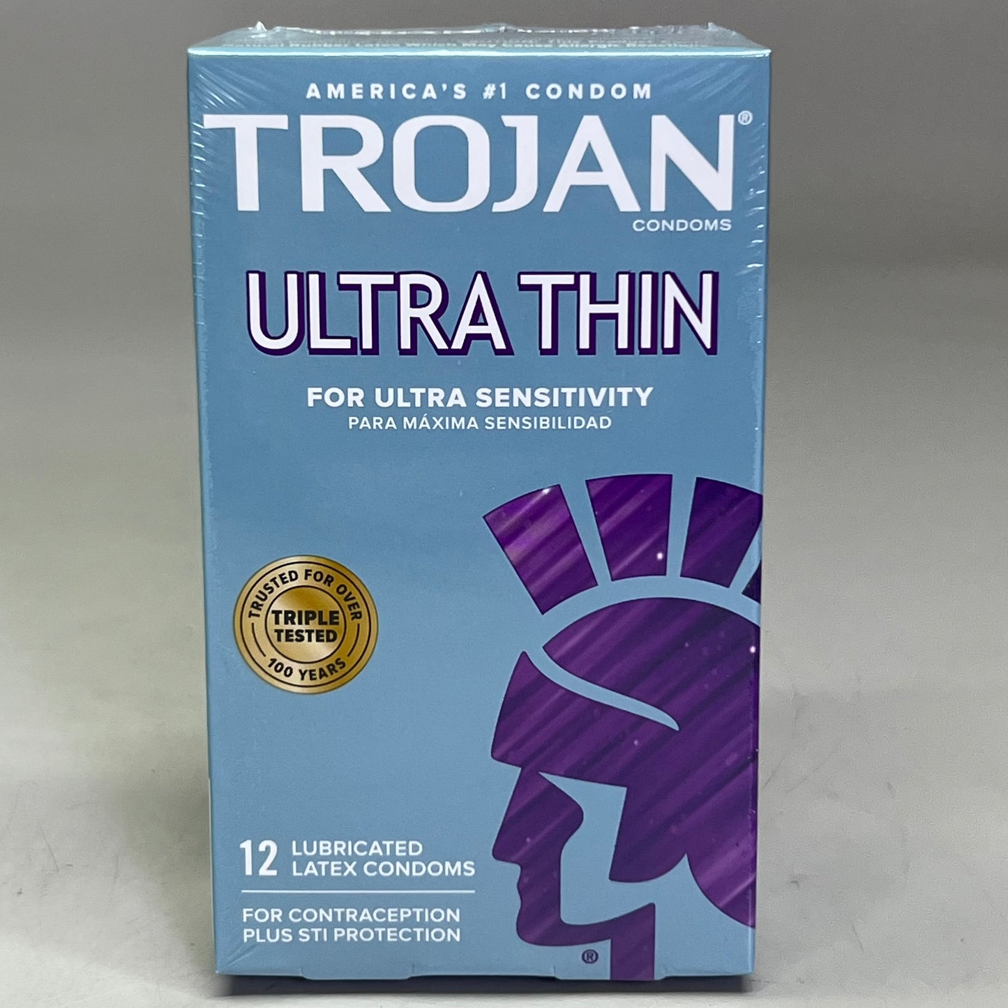 TROJAN (4 Boxes of 12) Ultra Thin Latex Condoms, Light Mint BB 01/26
