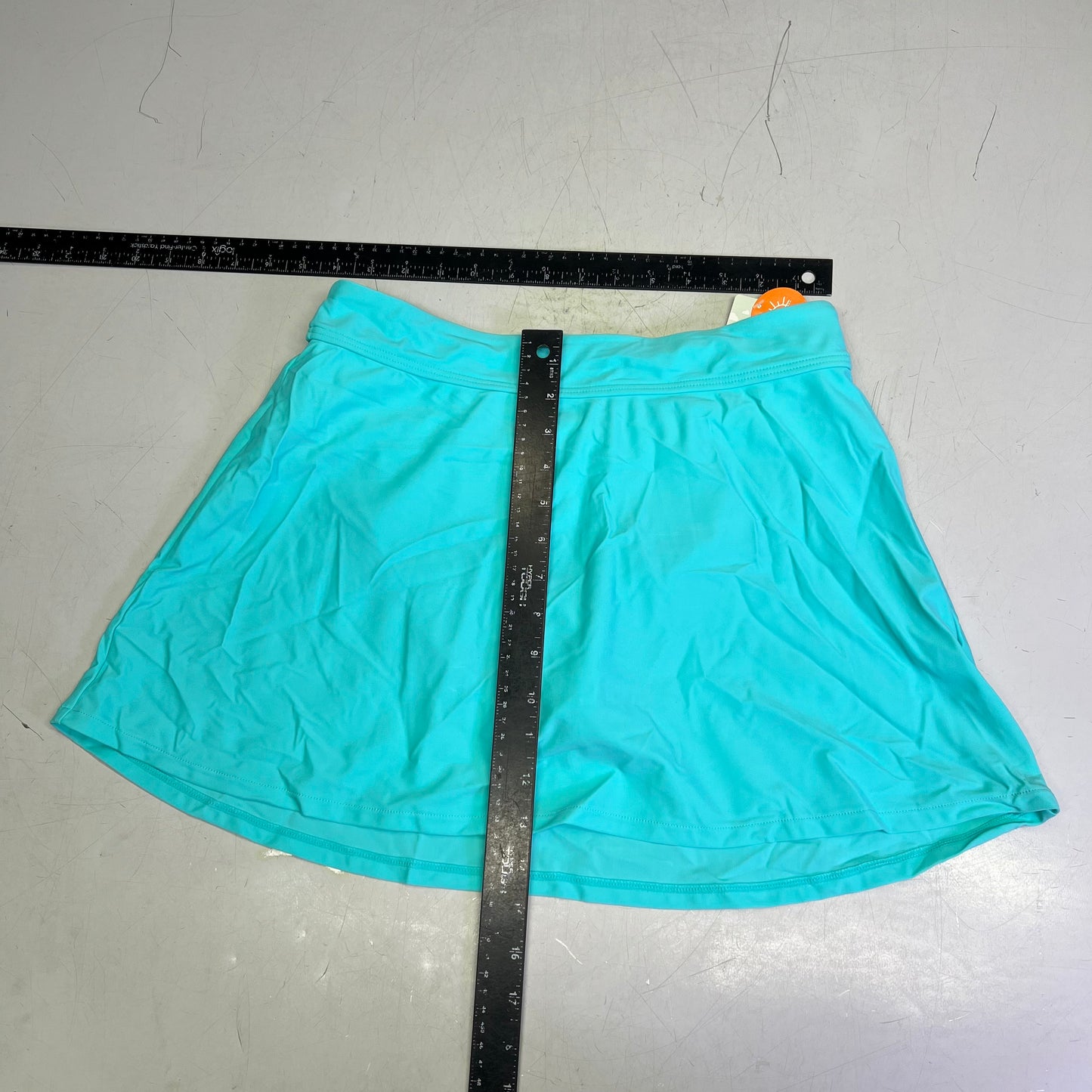 CHARMO High Waisted Swim Bottom Skirt W/ Built-in Briefs Women's Sz M Aqua Blue