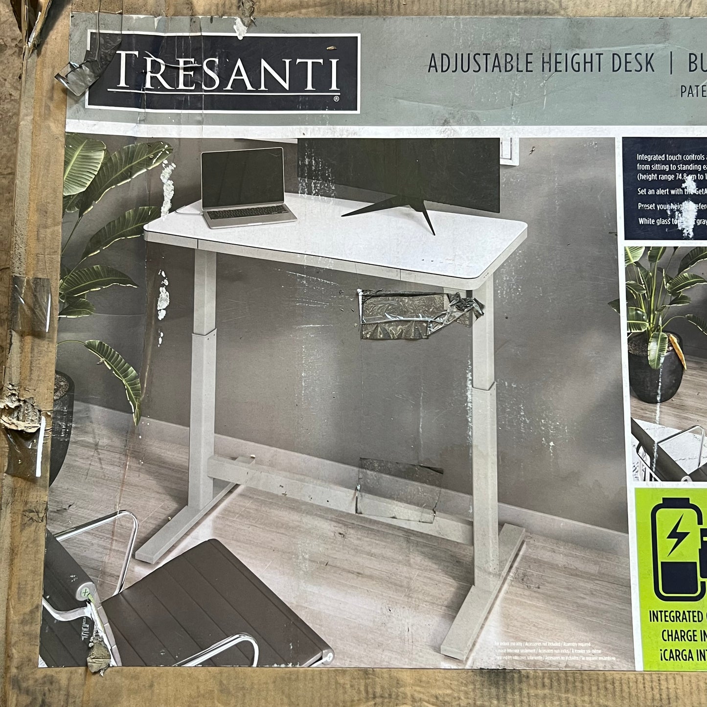 TRESANTI Adjustable Height Desk Sz 20.4-47" H x 23.7" W x 47.3" L 0DP720-D908