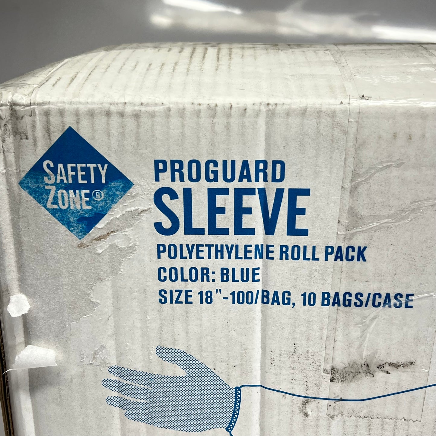 SAFETY ZONE (1000 PACK)Pro Guard Sleeve Polyethylene Roll Pack  18" Blue MPE-185-1000B