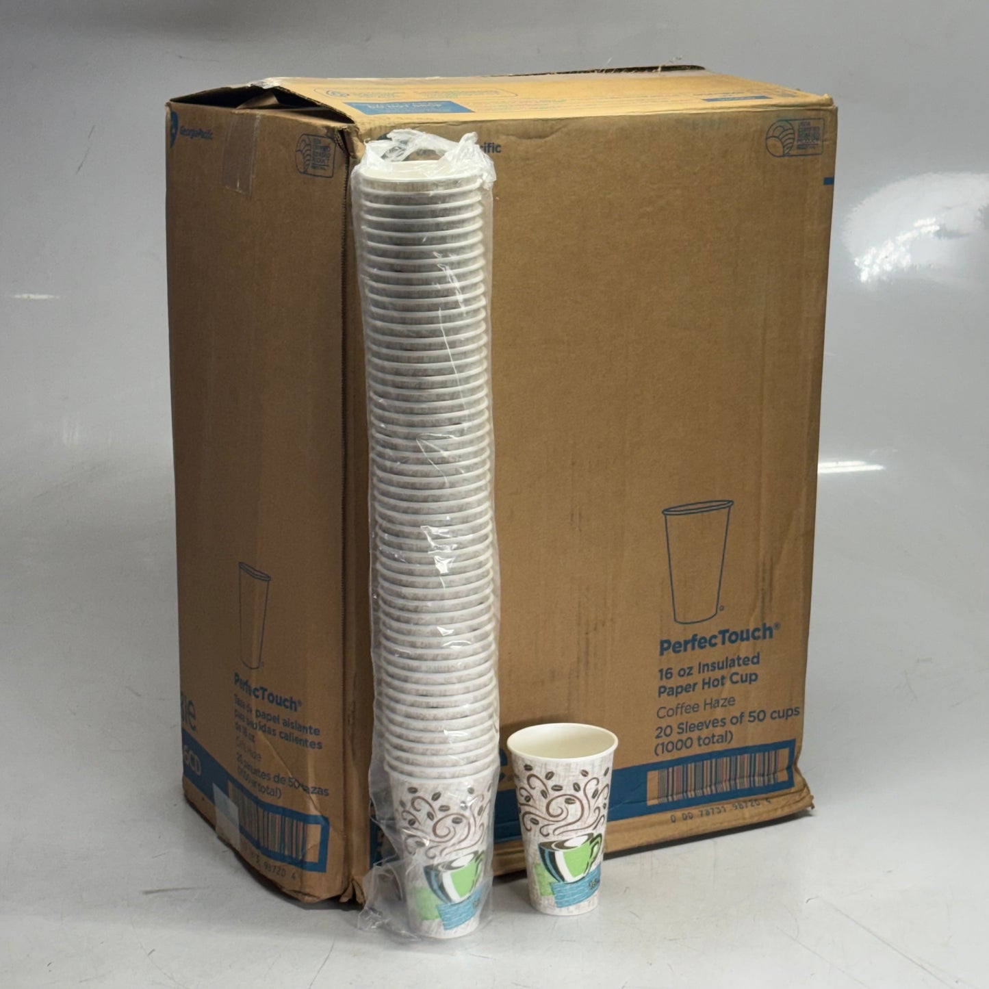 ZA@ DIXIE (1000 Cups) Perfectouch 16 Oz Insulated Paper Hot Cup 5356CD