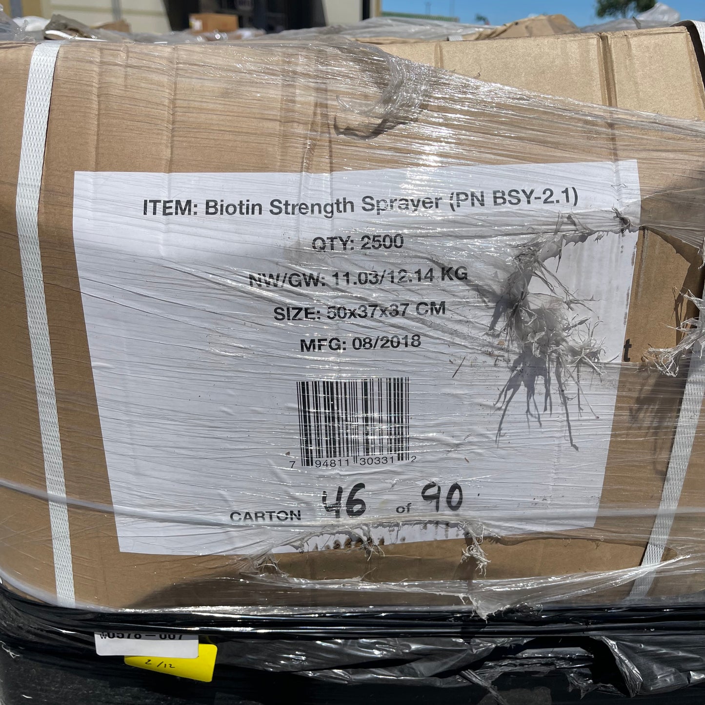 ZA@ Pallet of BIOTIN Strength Sprayer Lid White 50x37x37 CM BSY-2.1 (New)(A)
