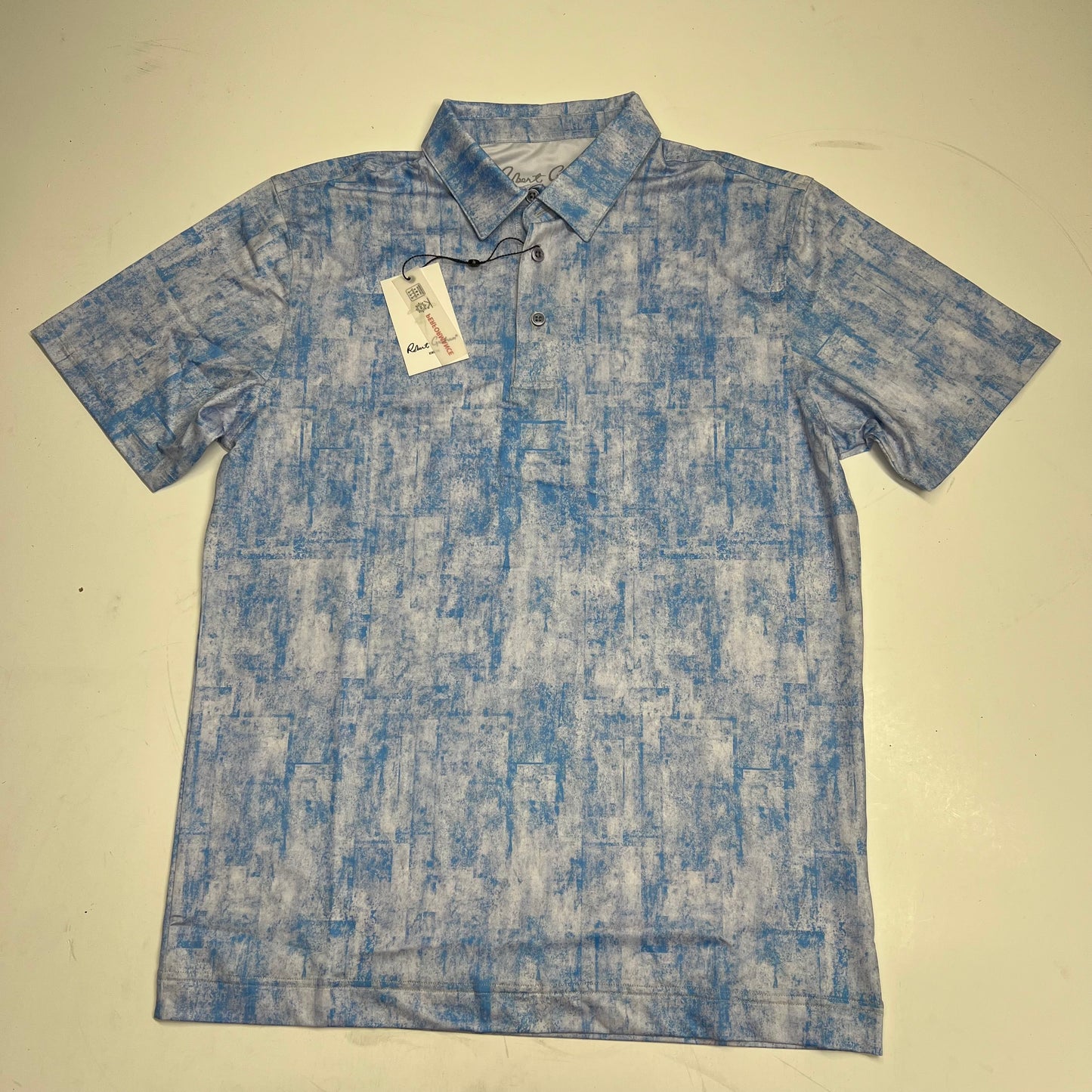 ROBERY GRAHAM Waters Short Sleeve Polo Shirt Men's Sz S Light Blue OS6706-450