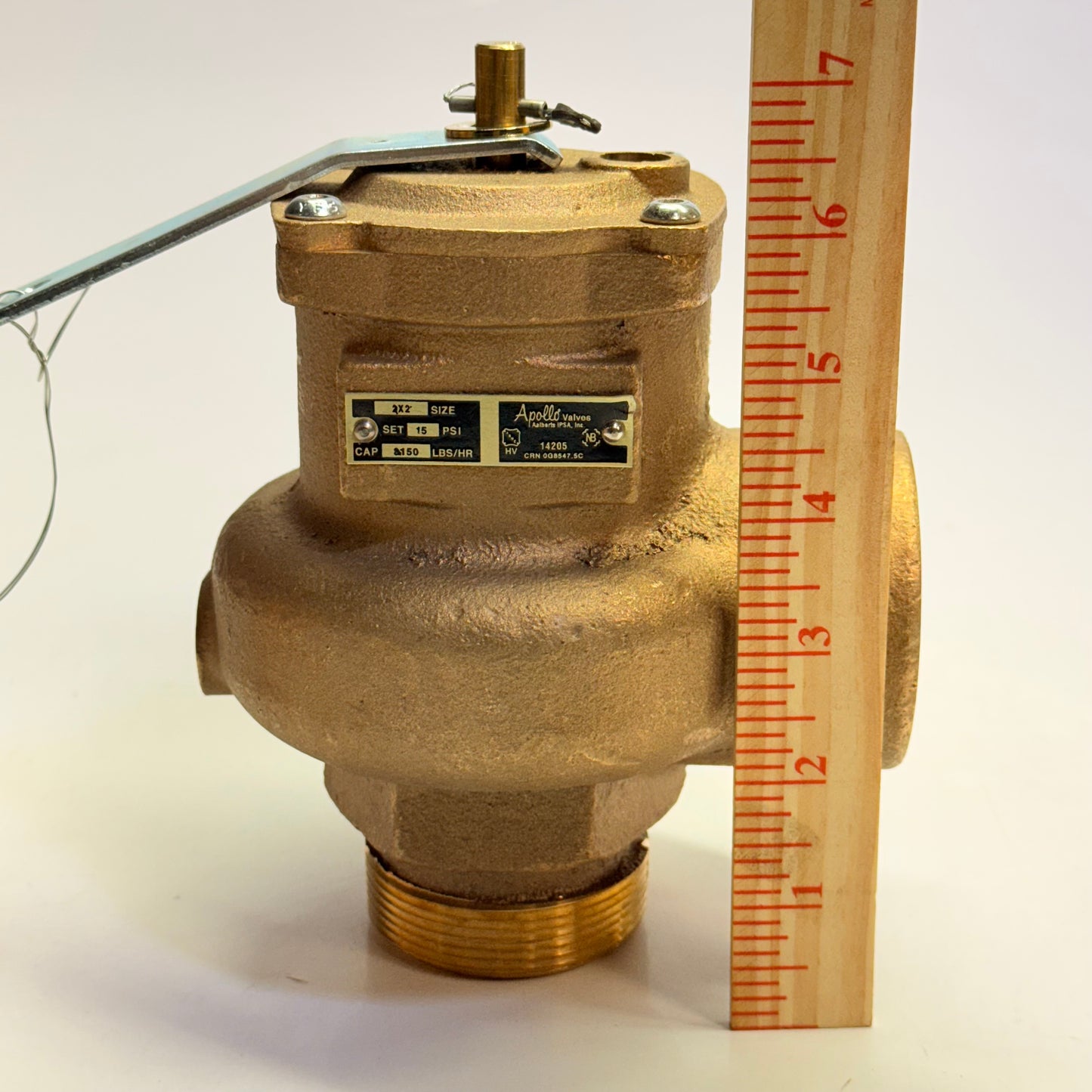 APOLLO Safety Relief Valve 2 In X 2 In, 15 Psi Max. Op Pressure Bronze 1420508