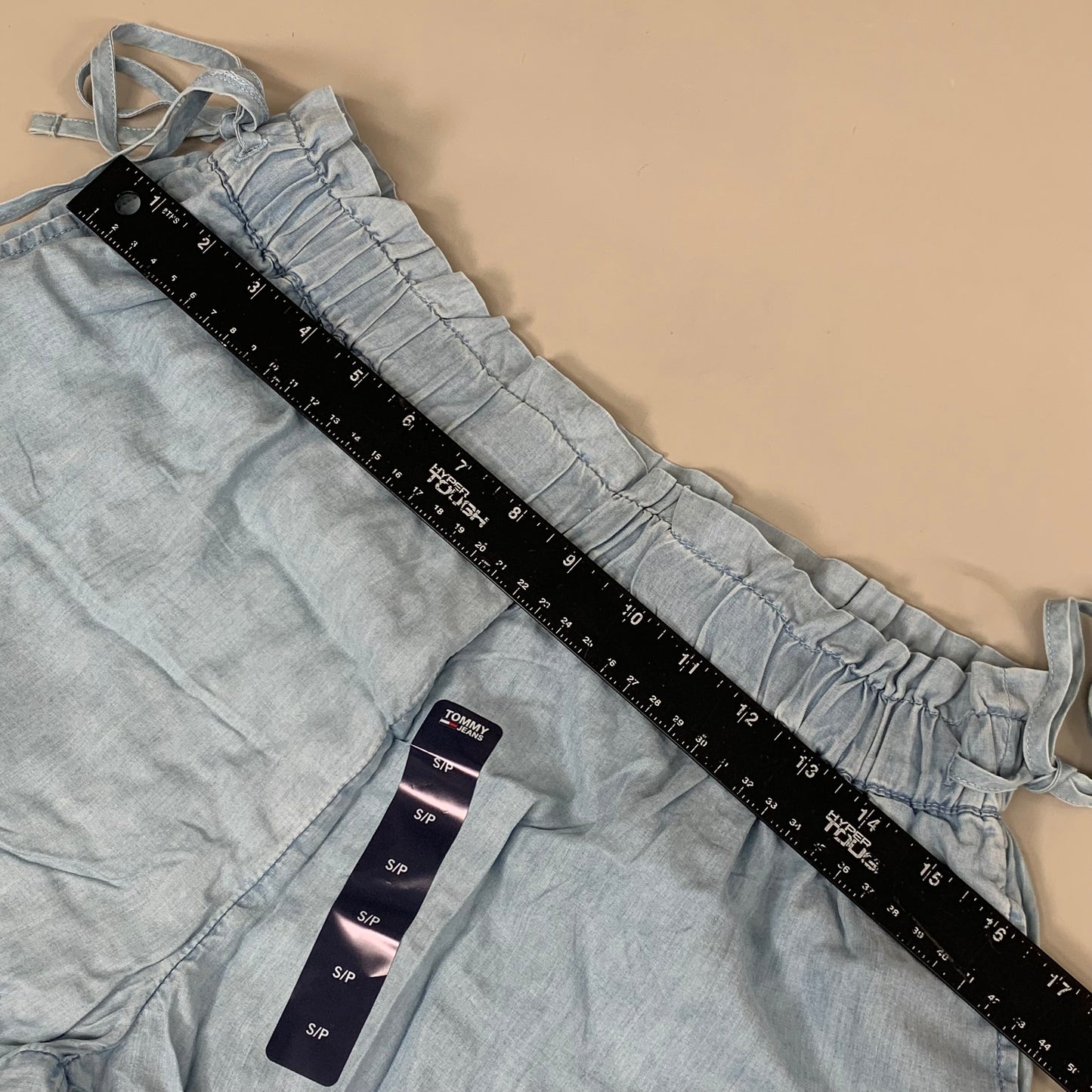 TOMMY HILFIGER JEANS Lyocell Shorts Side Ties Blue Women's SZ S/P