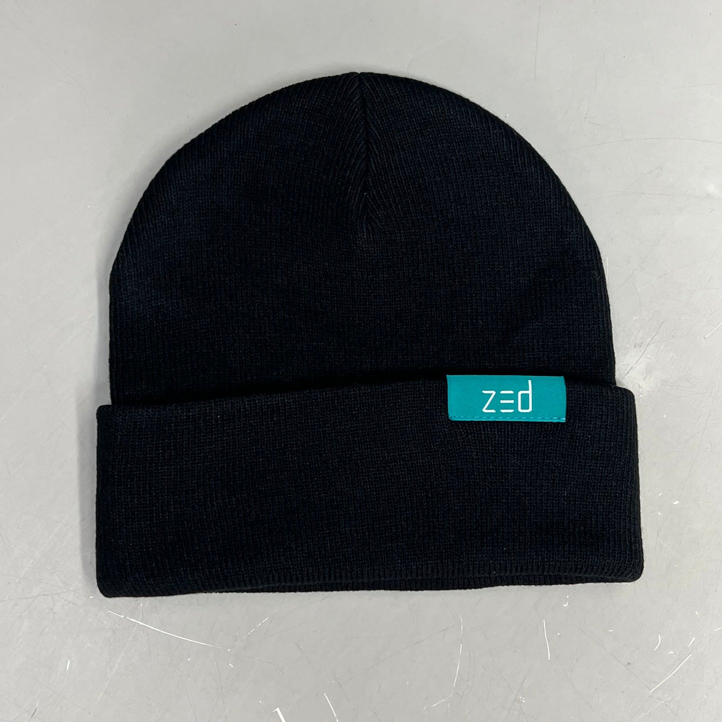 ZED Logo Infinity Fold Over Beanie 100% Acrylic One Size Black/Teal