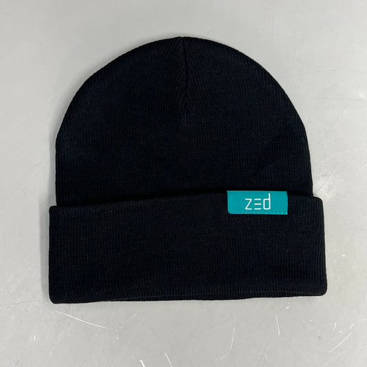 ZED Logo Infinity Fold Over Beanie 100% Acrylic One Size Black/Teal