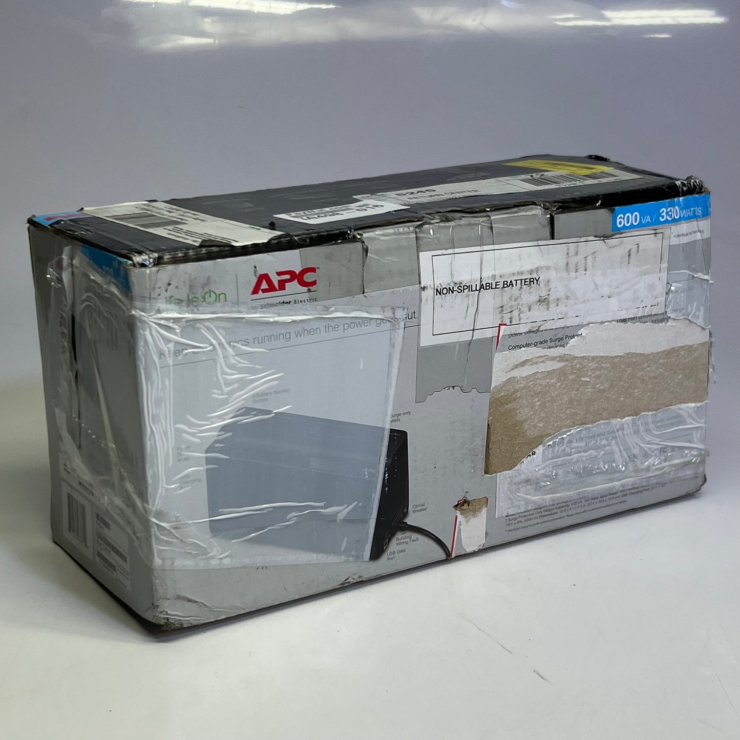 APC UPS 600VA, 330W Battery Backup Power Supply & Surge Protector with USB Charger