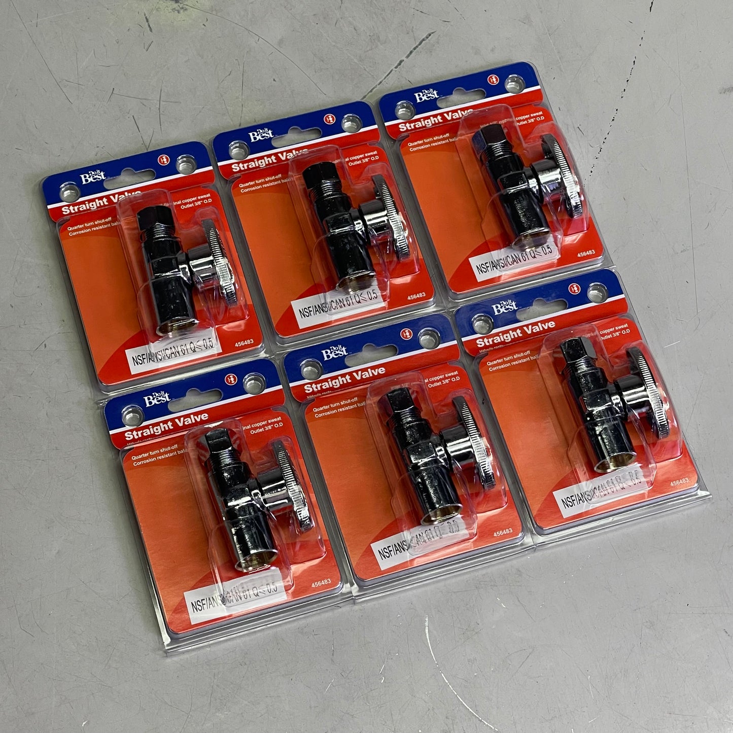 DO IT BEST (6 PACK) Quarter Turn Straight Valve 1/2"COP x 3/8"OD DIB62PCLF 456483