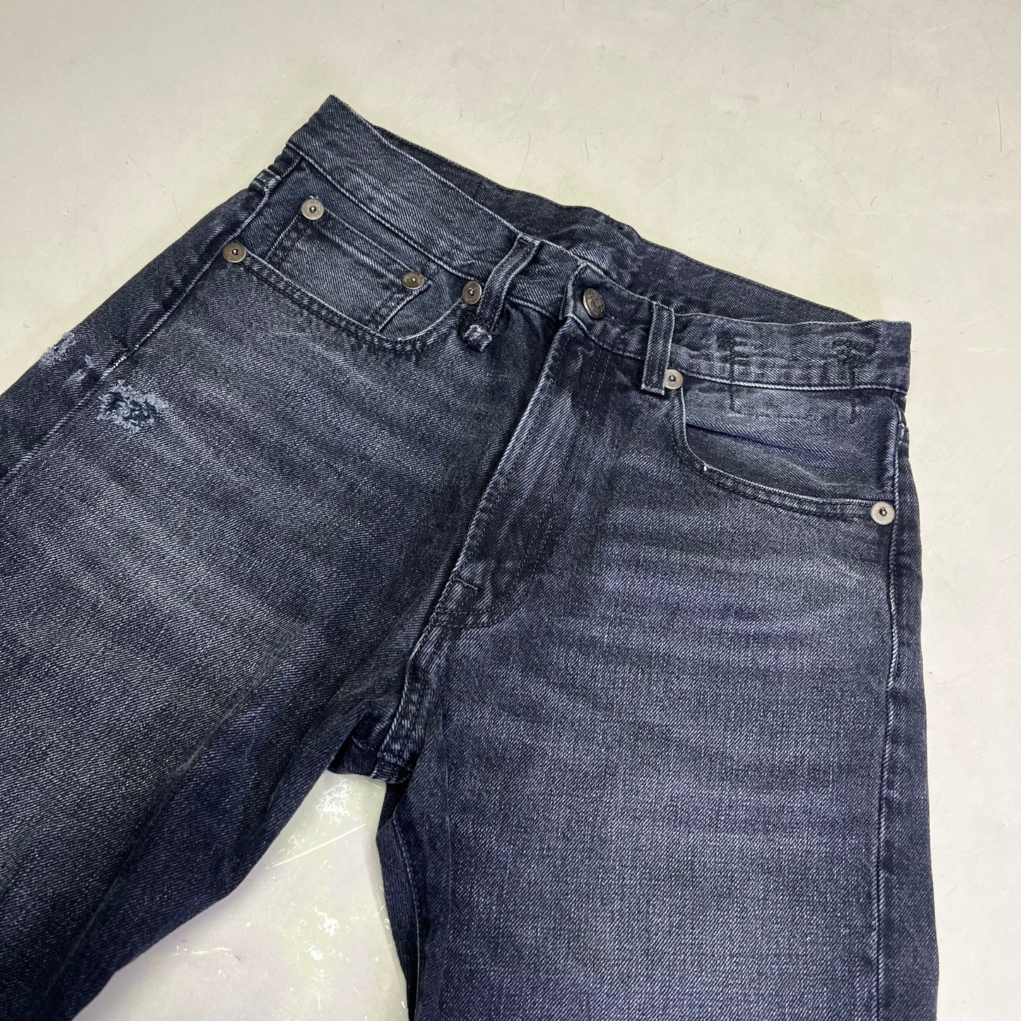 R13 Relaxed Distressed Boyfriend Jeans Made In Italy Women's Sz 24 Jake Black