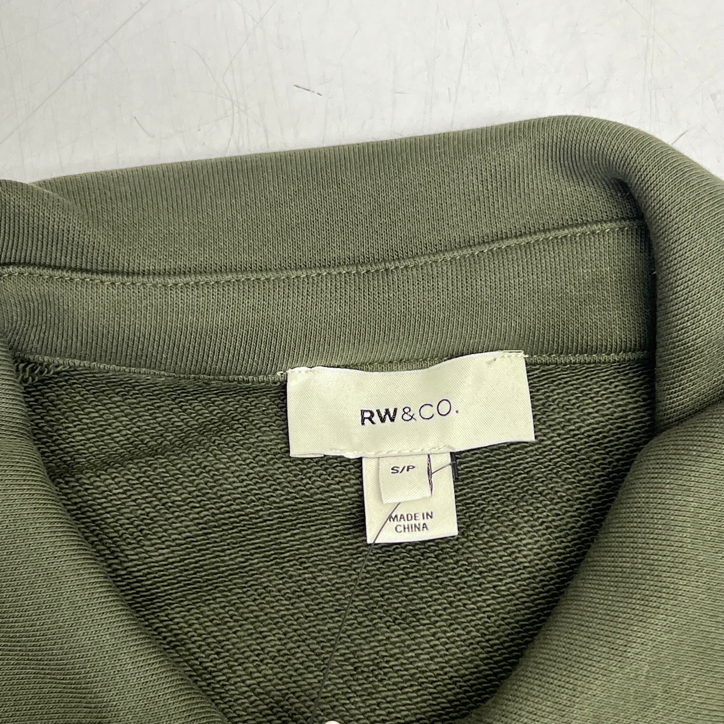 RW & CO Long-sleeve Quarter-zip Polo Sweater Men's Sz S Forest Green 492388