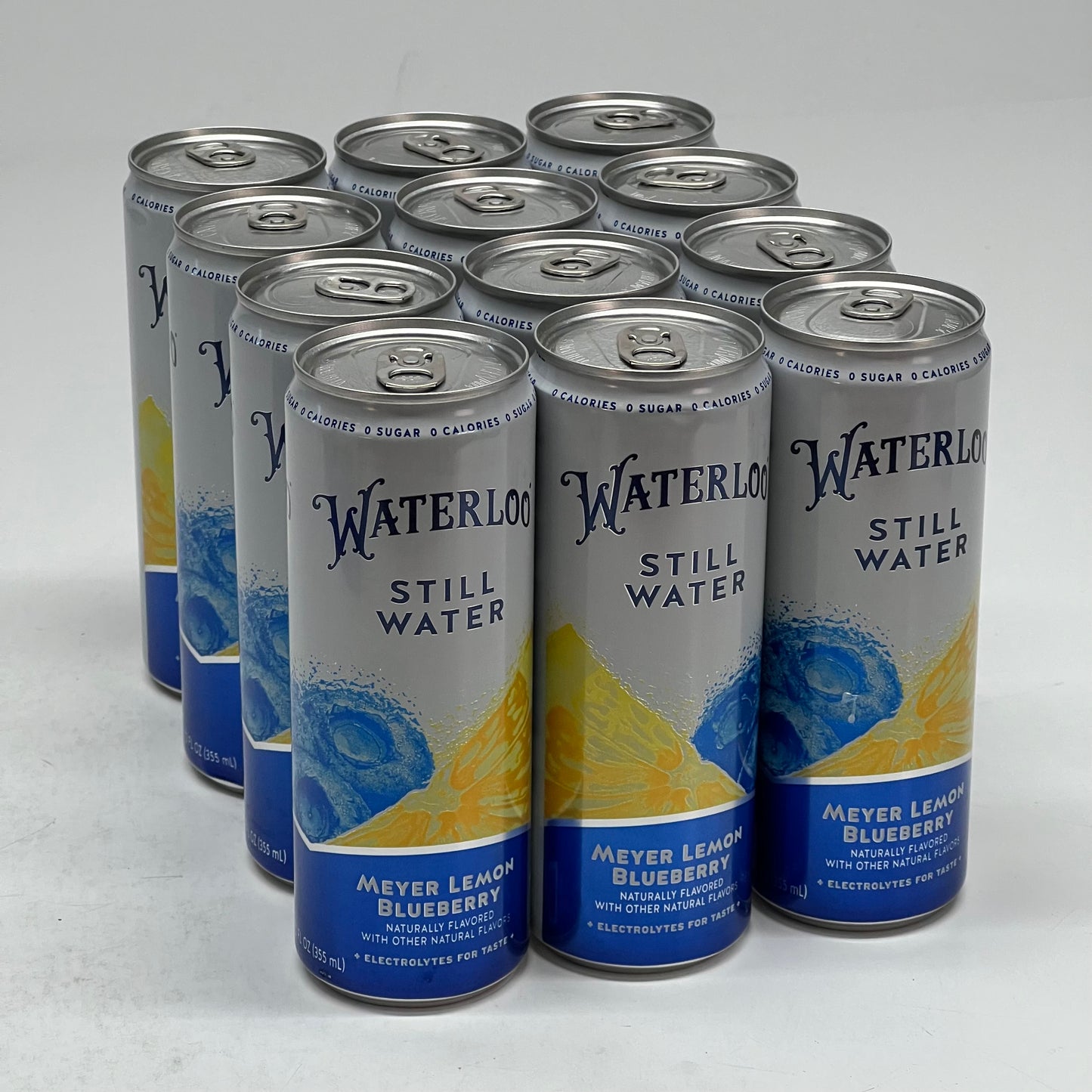 ZA@ WATERLOO (24 PACK) Meyer Lemon Blueberry Still Water 12 fl oz. BB 02/27