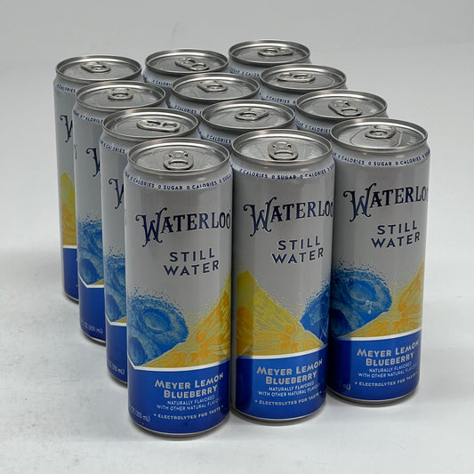 ZA@ WATERLOO (24 PACK) Meyer Lemon Blueberry Still Water 12 fl oz. BB 02/27
