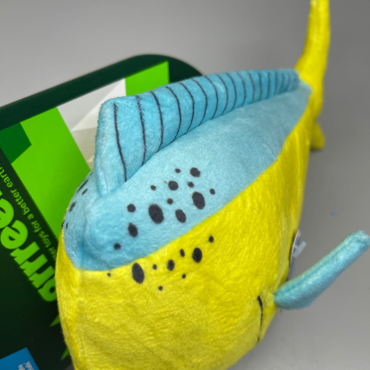 GRRREEN Mahi Mahi Fish Plush Dog Toy Squeaky for Interactive Play