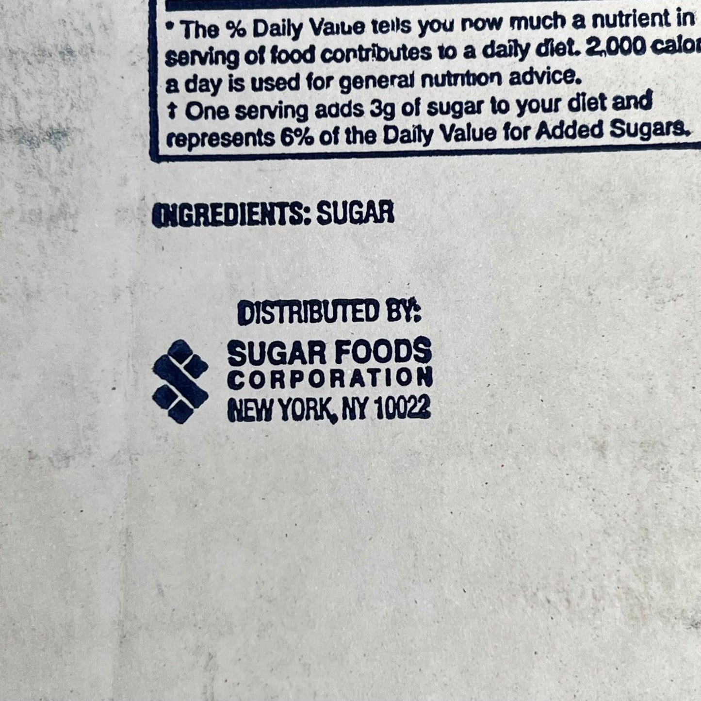 ZA@ ZA@ N'JOY (2000 PACK) Sugar Packets 2.8 G White (Slightly Damaged Box)