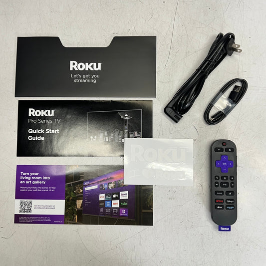 ROKU  Pro Series Tv Remote W/ Charging Cord, Power Supply Kit X44GXC25ACC|02A