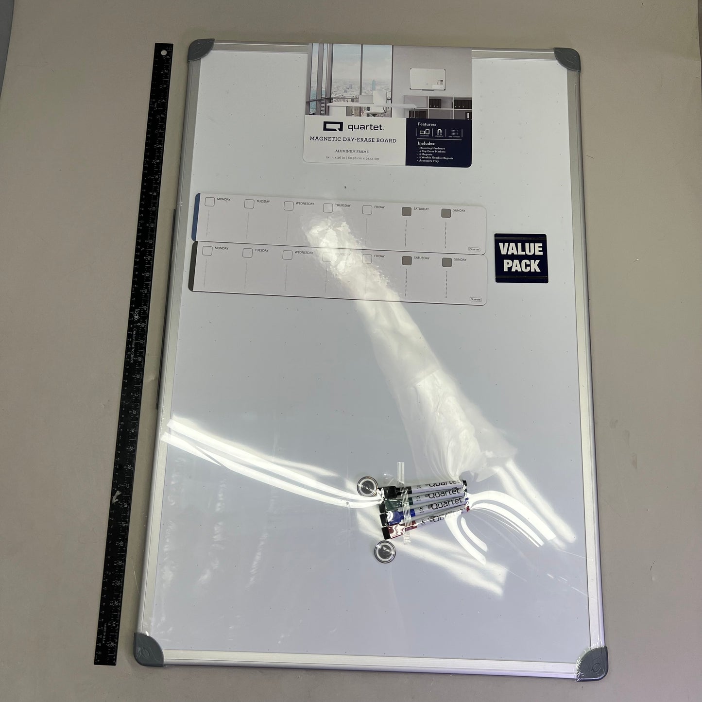 QUARTET Magnetic Dry Erase Board Aluminum Frame 3'x2' White/Silver 279378