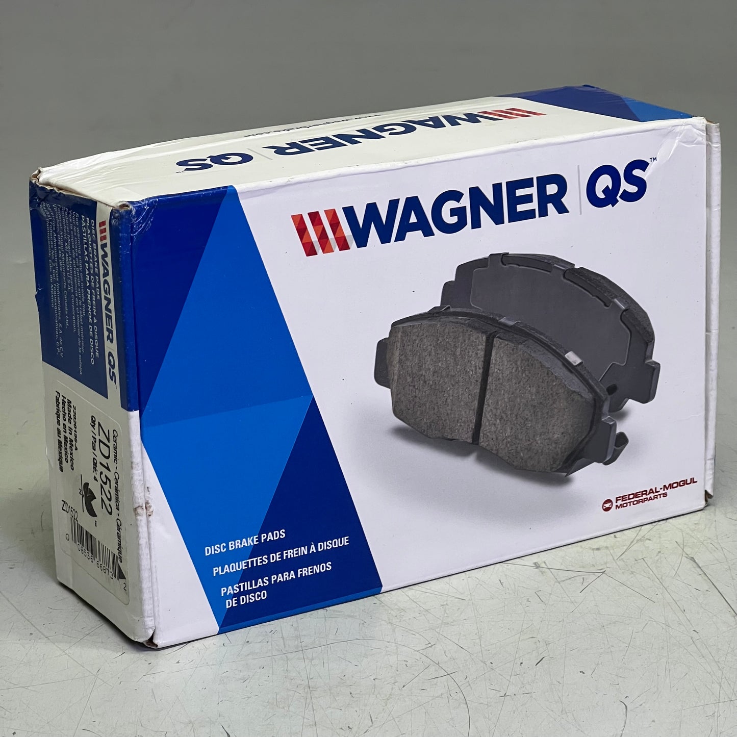 WAGNER QS Ceramic Disc Brake Shoes Set 9" x 5" Black ZD1522