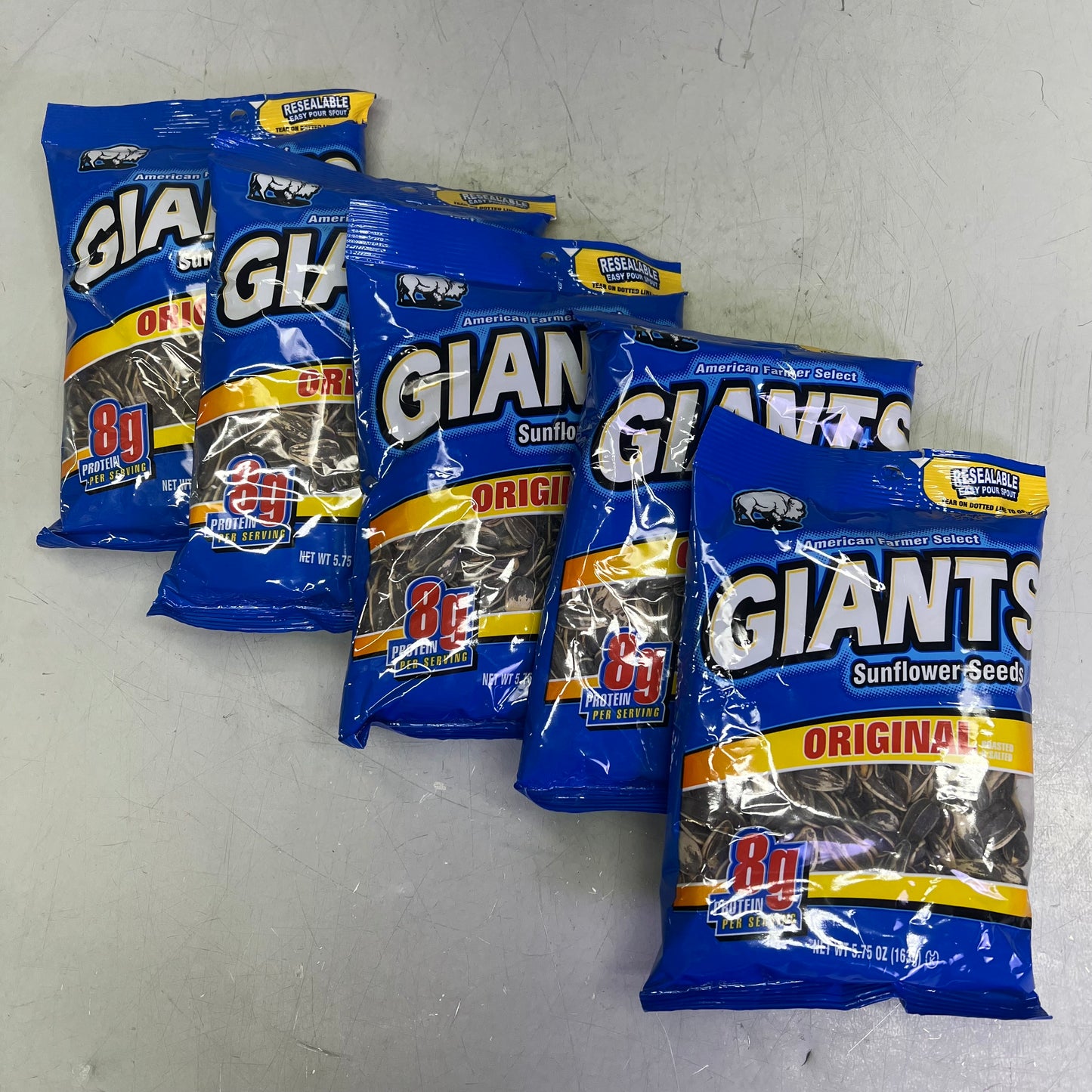 ZA@ ZA@ GIANTS (5 PACK) Original Flavor Salted Sunflower Seeds 5.75 Oz BB 08/26
