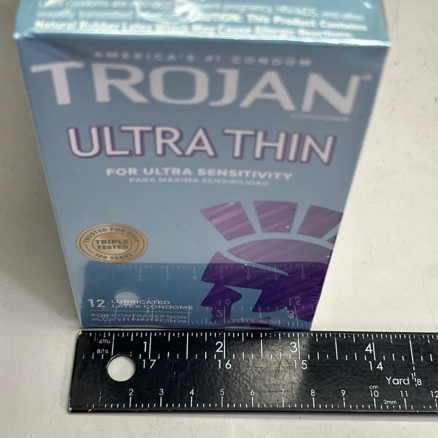 TROJAN (4 Boxes of 12) Ultra Thin Latex Condoms, Light Mint BB 01/26