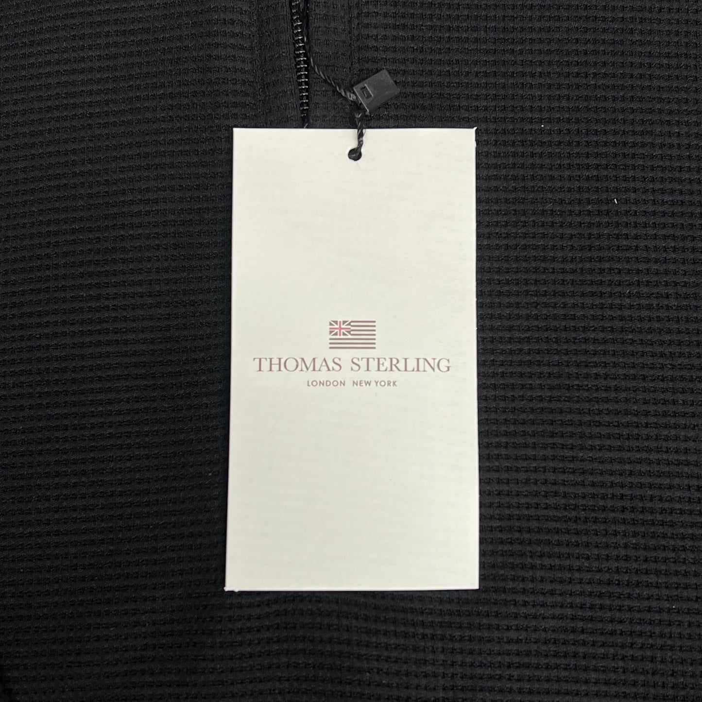THOMAS STERLING Half Zip Soft Waffle Knit Jacket Men's Sz M Black 110034747