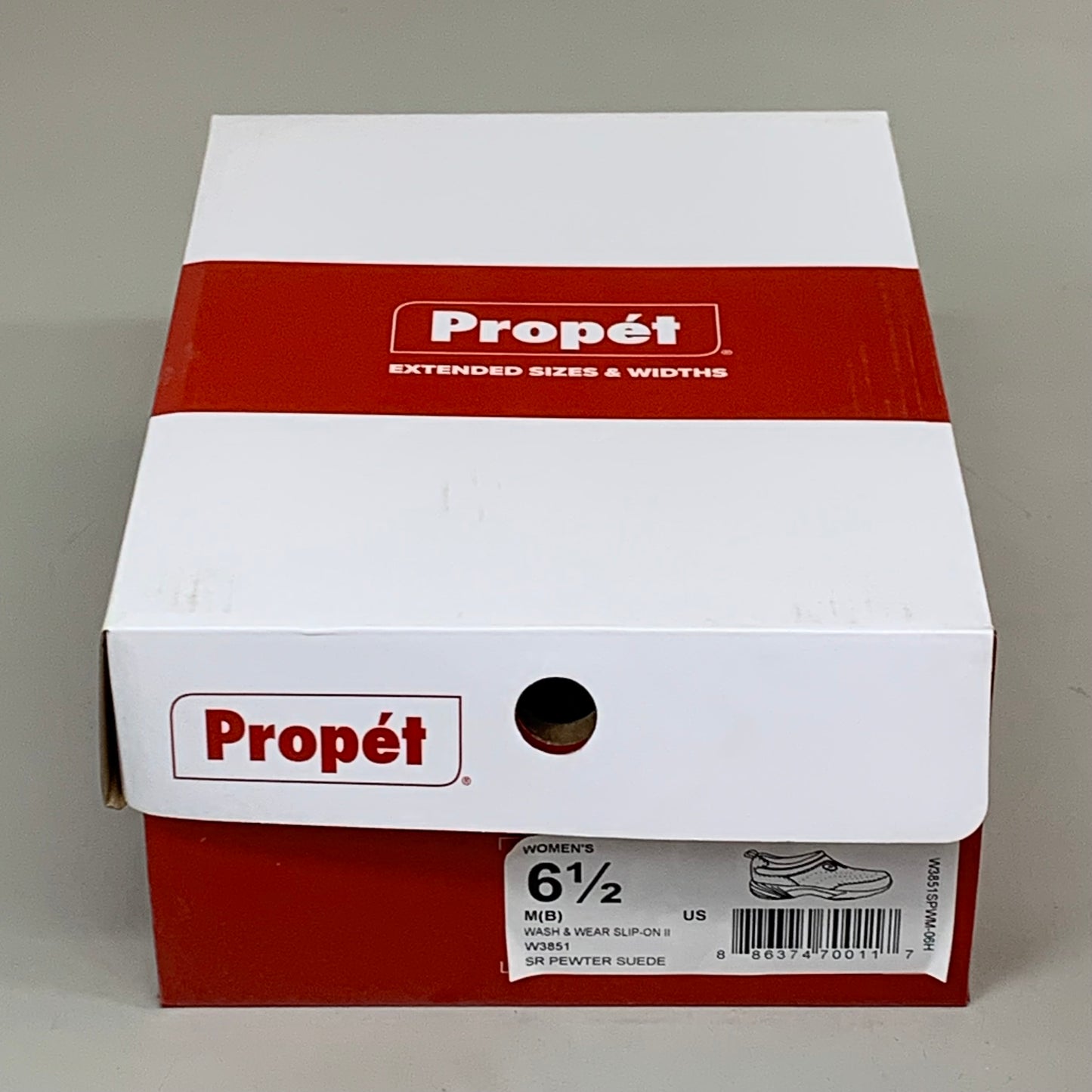 PROPET Wash & Wear Slip-On II Shoes M(B) Women's SZ 6.5 SR Pewter Suede W3851SPWM-06H