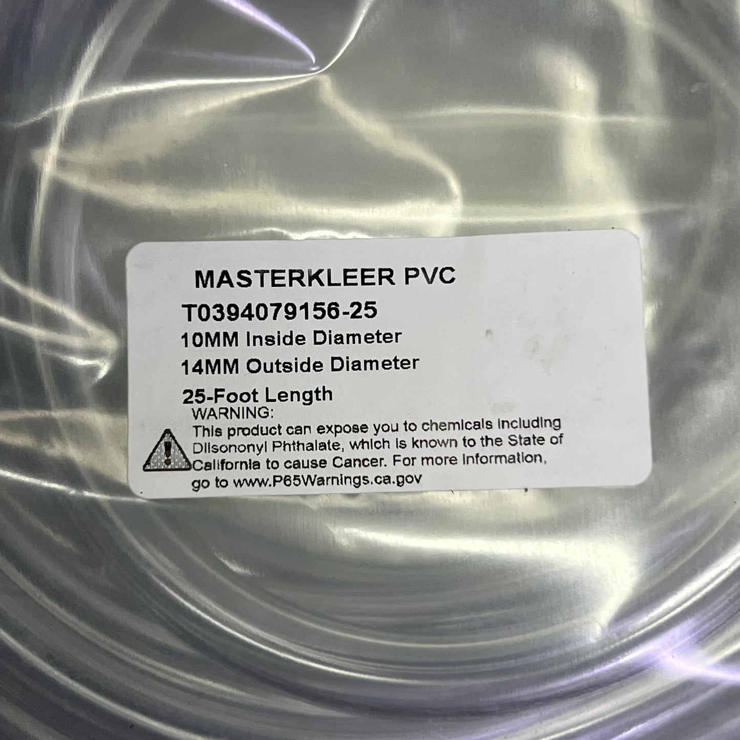 MASTERKLEER PVC Pvc Tubing Clear Sz 25'L x 10mm inside x 14mm outside T0394079156-25