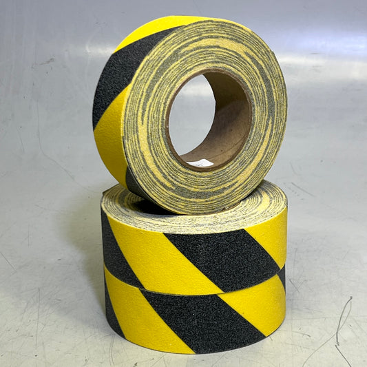 ZA@ SAFETY TRACK (3 PACK) Adhesive Sandpaper, Yellow/Black Stripe Sz 2" x 60ft 125182 A