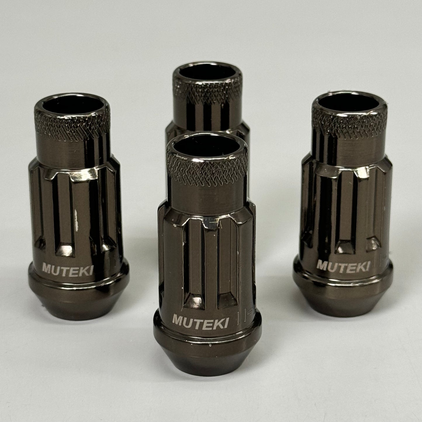 MUTEKI Open End Locking Lug Nut Set SR48 M12xP1.25 Chrome Titanium Finish 32901T