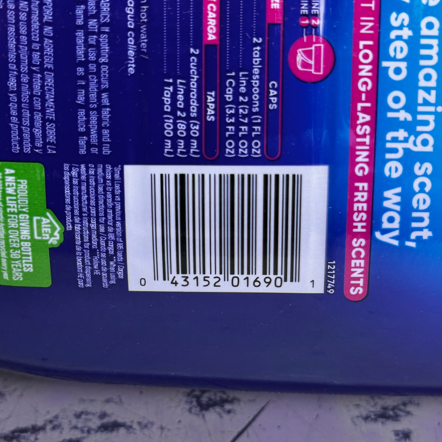 ENSUEÑO MAX (2 PACK Of 123 Loads) Fabric Softener - Spring Fresh Scent 125 fl oz/ 3.7 L Blue