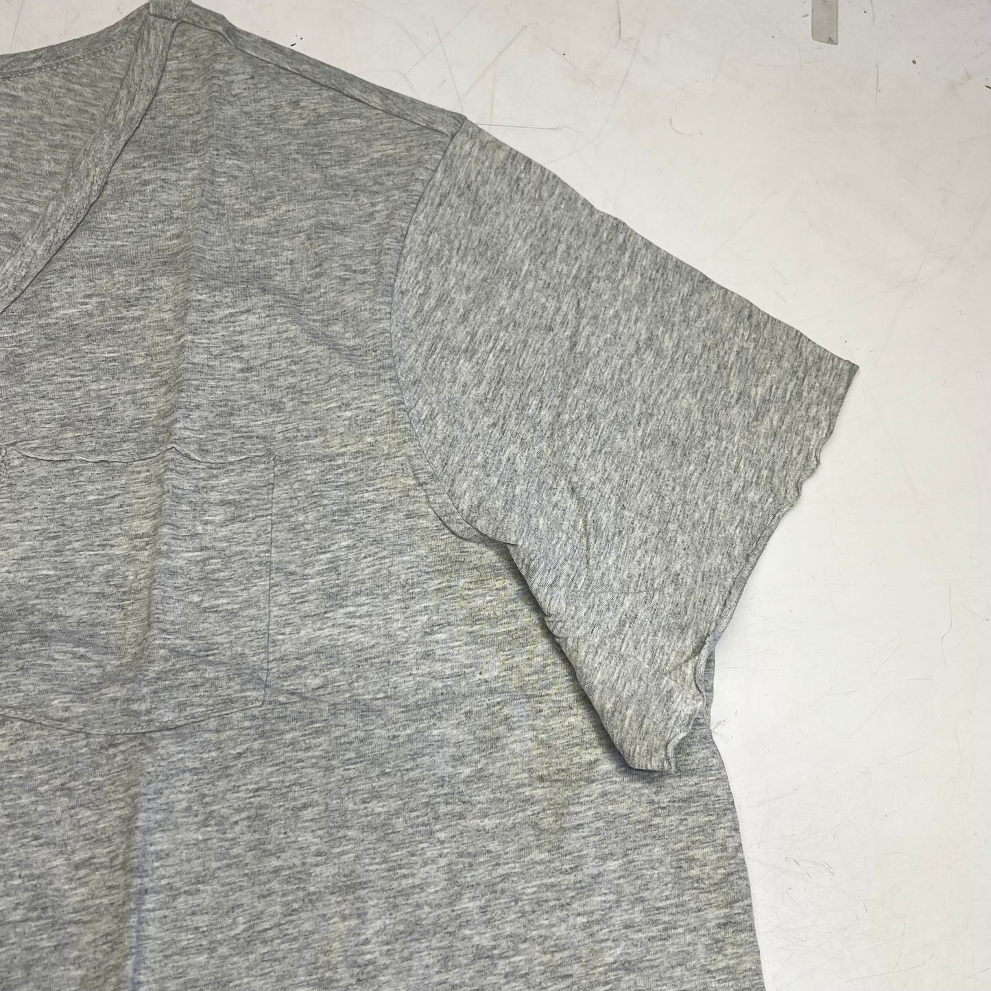 HANES  Originals V Neck Tee Shirt W/ Chest Pocket Women's Sz 2X Grey 0G159P